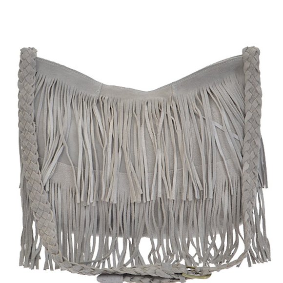 SUEDE FRINGE MESSENGER/CROSS BODY HANDBAG,… - Picture 1 of 7